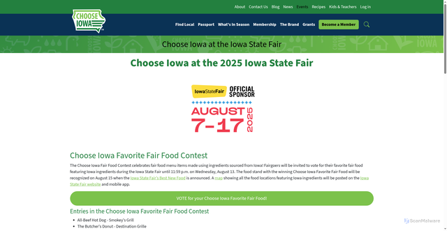 Security scan screenshot of https://www.chooseiowa.com/index.php/iowa-state-fair