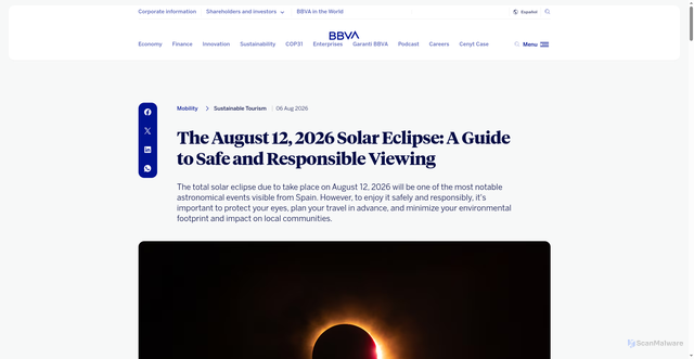 Security scan screenshot of https://www.bbva.com/en/sustainability/how-to-watch-a-solar-eclipse-safely-and-responsibly/