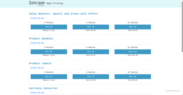 Security scan screenshot of https://simcase.ru