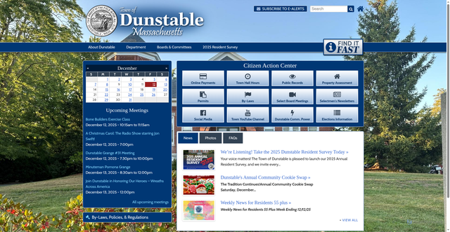 Security scan screenshot of https://www.dunstable-ma.gov/