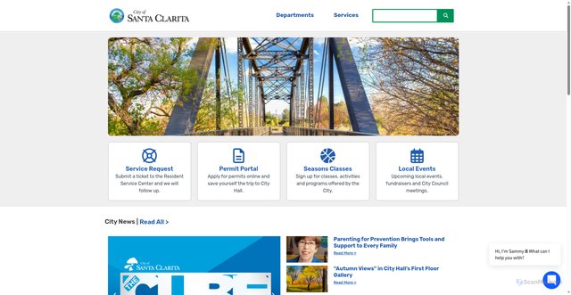 Security scan screenshot of https://santaclarita.gov/