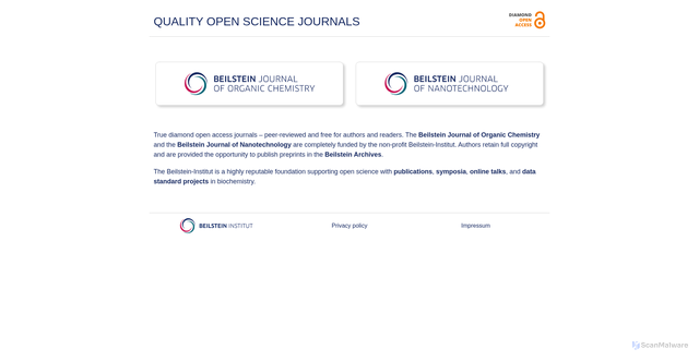 Security scan screenshot of https://beilstein-journals.org