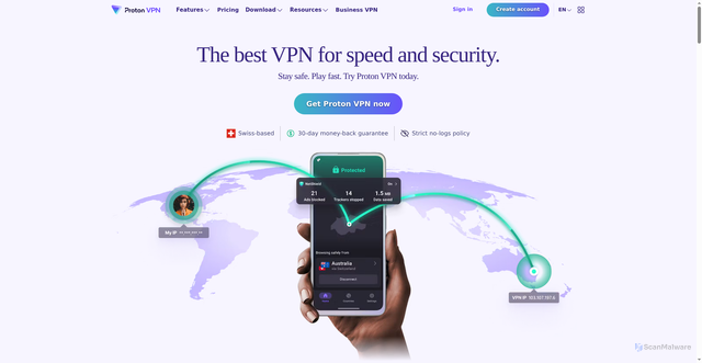 Security scan screenshot of https://protonvpn.vercel.app/
