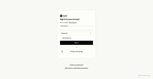 Security scan screenshot of https://app.kajabi.com