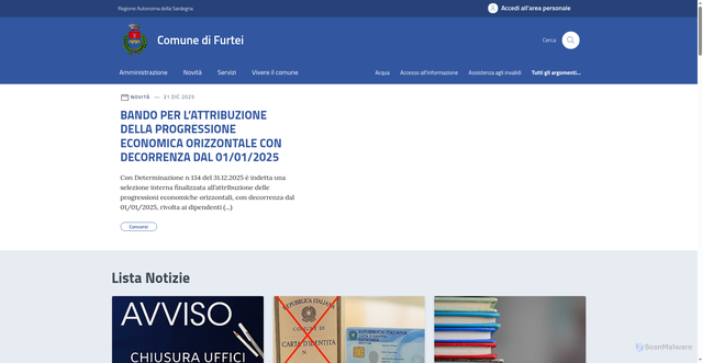 Security scan screenshot of https://www.comune.furtei.ca.it/