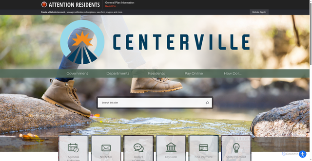 Security scan screenshot of https://centervilleutah.gov/
