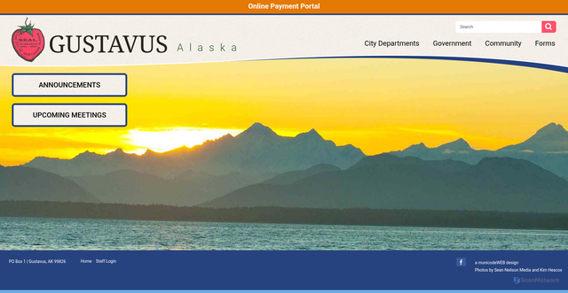 Security scan screenshot of https://gustavus-ak.gov/