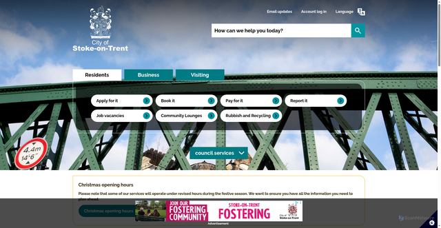 Security scan screenshot of https://www.stoke.gov.uk/