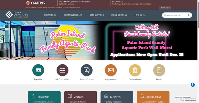 Security scan screenshot of https://casagrandeaz.gov/