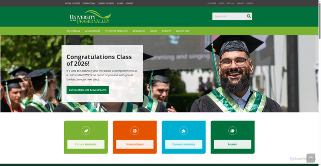 Security scan screenshot of https://ufv.ca