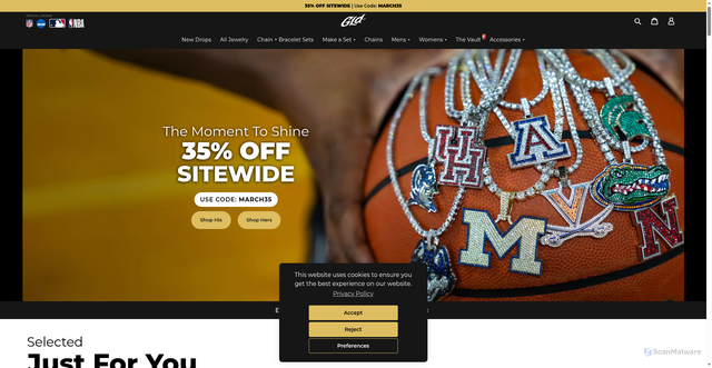 Security scan screenshot of https://href.li/?https://www.thegldshop.com