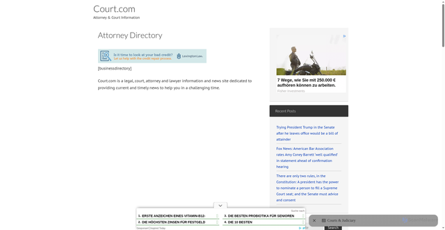 Security scan screenshot of https://court.com/