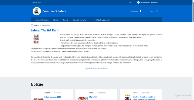 Security scan screenshot of https://www.comune.latera.vt.it