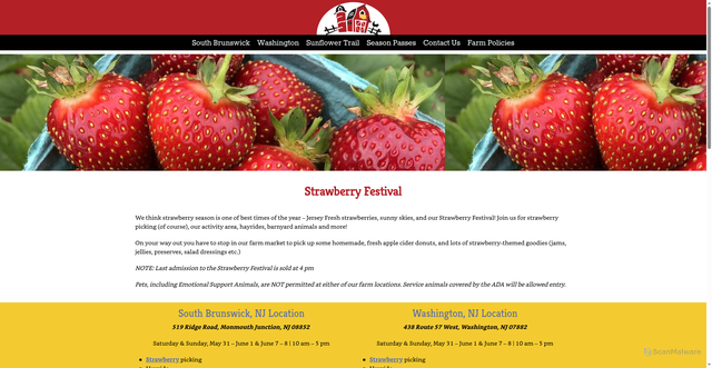 Security scan screenshot of https://vonthunfarms.com/strawberry-festival/