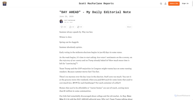Security scan screenshot of https://macfarlanenews.substack.com/p/day-ahead-my-daily-editorial-note-976