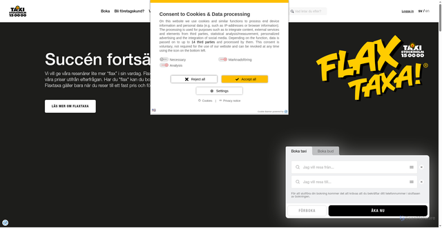 Security scan screenshot of https://www.taxistockholm.se/sv