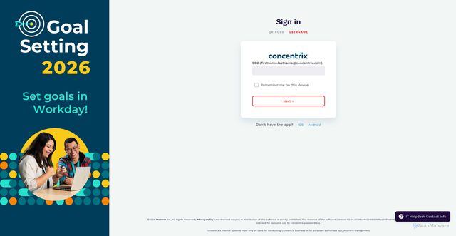 Security scan screenshot of https://mycnx.concentrix.com