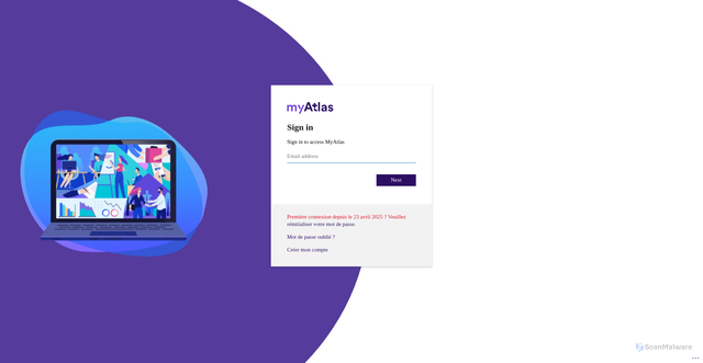 Security scan screenshot of https://authatlas.ciamlogin.com/5ca9600b-0284-457a-8bf7-c763568c29a6/oauth2/v2.0/authorize?client_id=08f191ce-4710-4fa8-a3f5-85ecdfdd6f58&redirect_uri=https%3A%2F%2Fselfe-proforma-rec.inqipit.fr%2Fauthenticate%2Fcallback&scope=openid+profile+email+api%3A%2F%2F9c92980c-b5f8-4232-9a24-c68b4d87b1b1%2F.default&response_type=code&state=VixHzIG2SPIY2r9nqGHKoKhjzVzUlNbO7qFWSvgf
