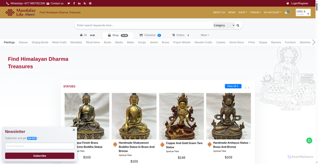 Security scan screenshot of https://himalayas.life