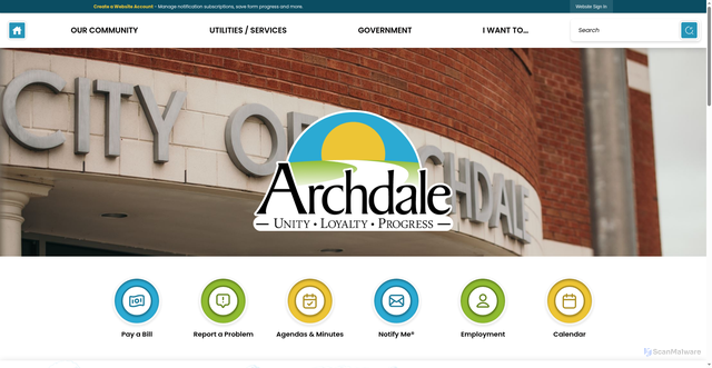 Security scan screenshot of https://archdale-nc.gov/