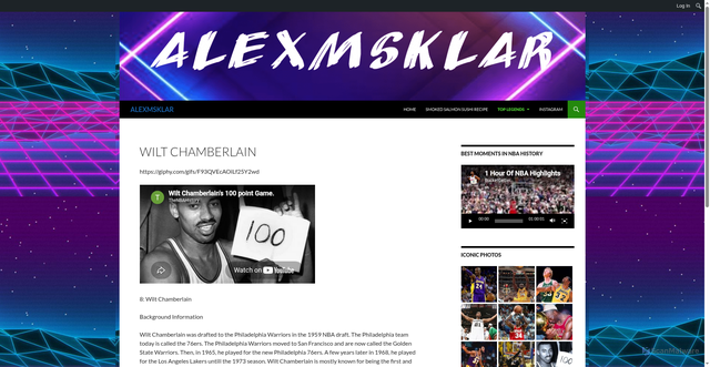 Security scan screenshot of https://wpstudents.towson.edu/asklar1/about-me/wilt-chamberlain/