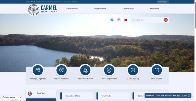 Security scan screenshot of https://www.townofcarmelny.gov/