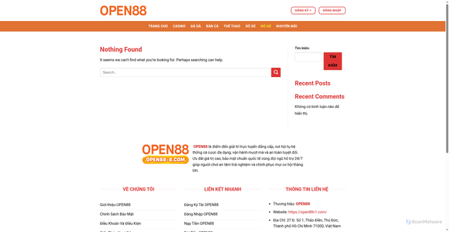 Security scan screenshot of https://open88v1.com/no-hu/