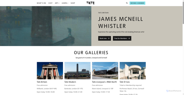Security scan screenshot of http://www.tate.org.uk