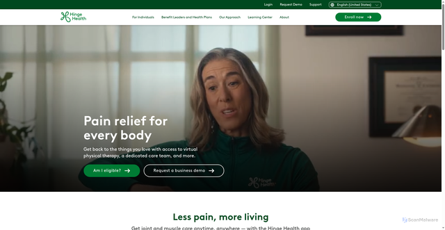 Security scan screenshot of https://www.hingehealth.com
