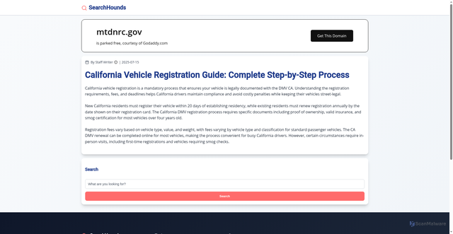 Security scan screenshot of https://mtdnrc.gov/