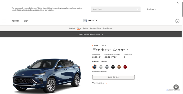 Security scan screenshot of https://www.buick.com/suvs/envista/avenir?srsltid=AfmBOoqLCrXWuWmeQp_rahVtPLhETivbu2IvYw1kb_KMT_YPxEMGEnkq