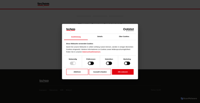 Security scan screenshot of https://co2-rechner.techem.com