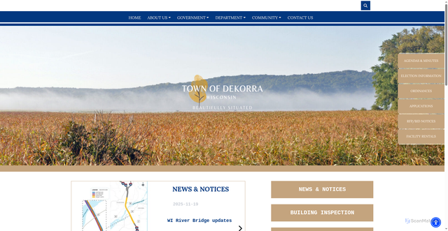 Security scan screenshot of https://dekorra-wi.gov/