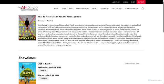 Security scan screenshot of https://silver.afi.com/events/detail/0000000179