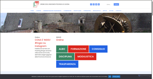 Security scan screenshot of https://www.ordineingegnerisavona.it