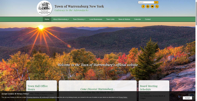 Security scan screenshot of https://warrensburgny.gov/