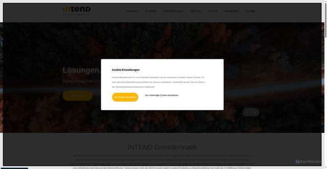 Security scan screenshot of https://intend.de