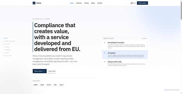Security scan screenshot of https://alxias.se