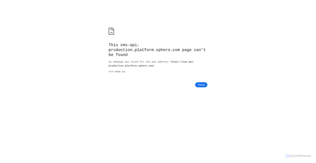 Security scan screenshot of https://cms-api-production.platform.sphero.com