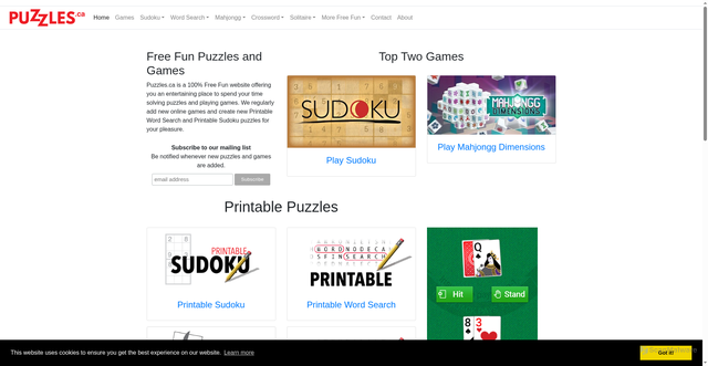 Security scan screenshot of https://puzzles.ca