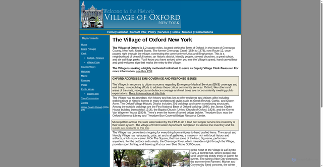 Security scan screenshot of https://www.villageofoxfordny.gov/