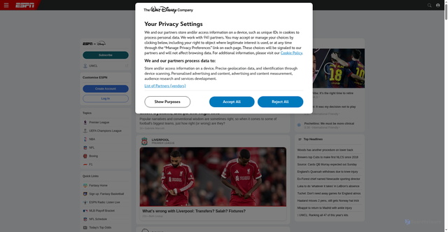 Security scan screenshot of http://espn.go.com/watchespn/index/_/id/1657620/west-indies-vs-india