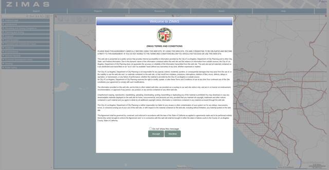 Security scan screenshot of https://zimas.lacity.org