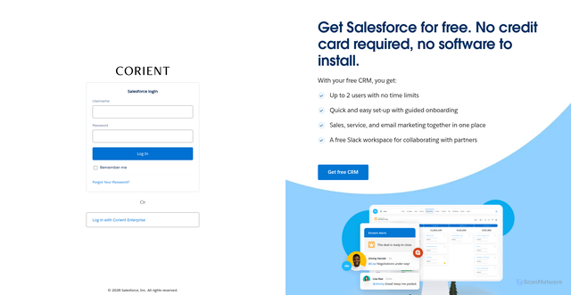 Security scan screenshot of https://cipw.my.salesforce.com