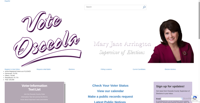 Security scan screenshot of https://www.voteosceola.gov/en-us/