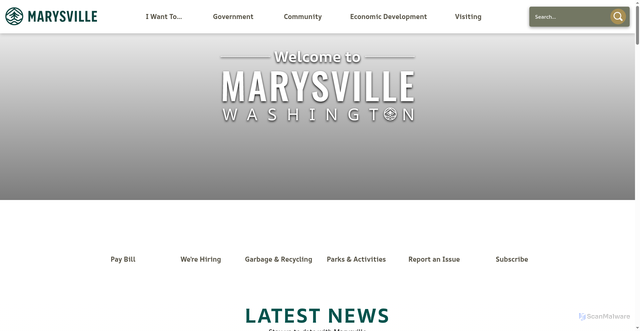 Security scan screenshot of https://marysvillewa.gov/
