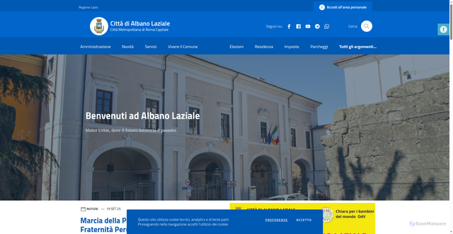 Security scan screenshot of https://comune.albanolaziale.rm.it/