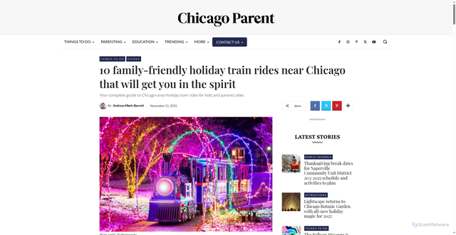 Security scan screenshot of https://www.chicagoparent.com/things-to-do/guides/holiday-trains-chicago/