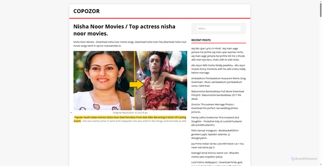 Security scan screenshot of https://rozopos.pages.dev/posts/nisha-noor-movies/