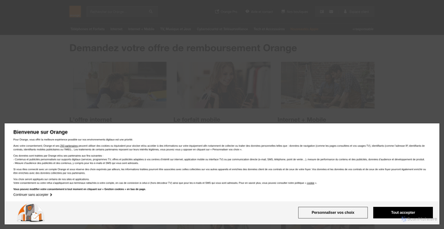 Security scan screenshot of https://odr.orange.fr